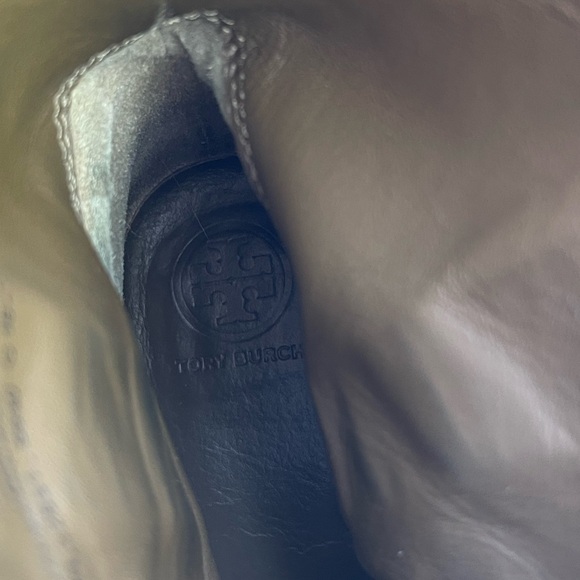 Tory Burch Sienna River Rock Embossed Logo Suede Leather  ankle Boots - Picture 3 of 6